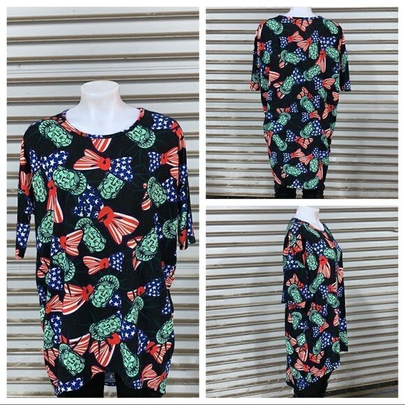 LuLaRoe unique print Statue of Liberty & bow tie - Picture 2 of 6